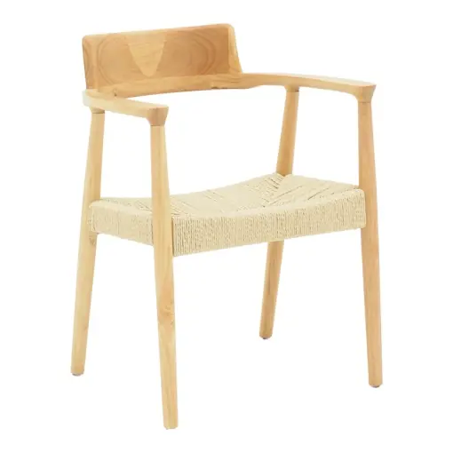 Premium Scaun cu Brate Model Jojene, Natur, 58x54x79 cm