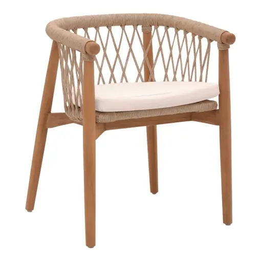 Bestseller Scaun cu Brate Model Abby, Natur/Crem, 60x58x78 cm