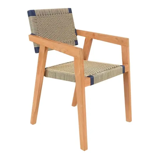 Scaun cu Brate Model Salama, Natur/Negru/Crem, 52x62x86 cm Plată sigură