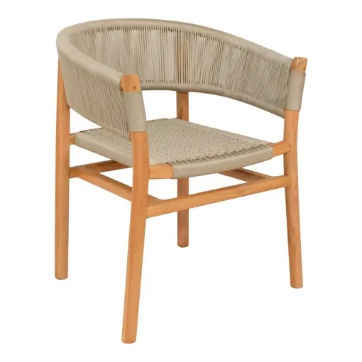 Scaun cu Brate Model Kajone, Crem/Natur, 62x55x75 cm Ultima șansă