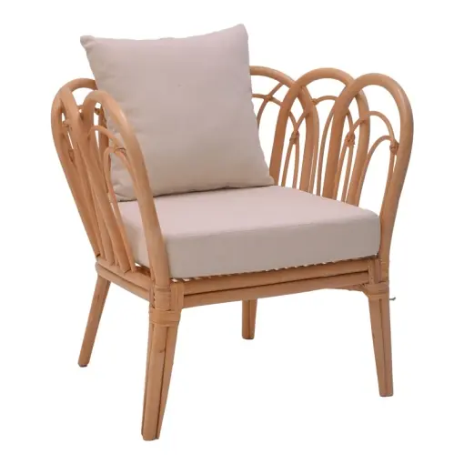 Scaun cu Brate Model Tania, Natur/Alb, 76x76x76 cm Retur gratuit