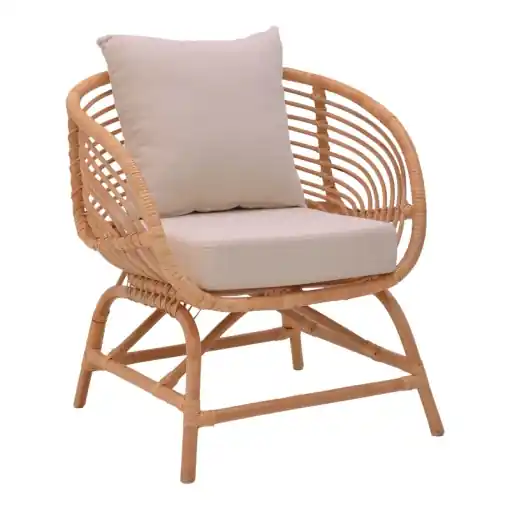 Scaun cu Brate Model Caxen, Natur/Alb, 72x63x75 cm Doar azi