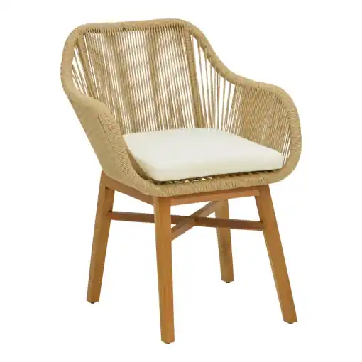 Scaun cu Brate Model Kalie, Natur/Bej, 60x61x80 cm Ofertă