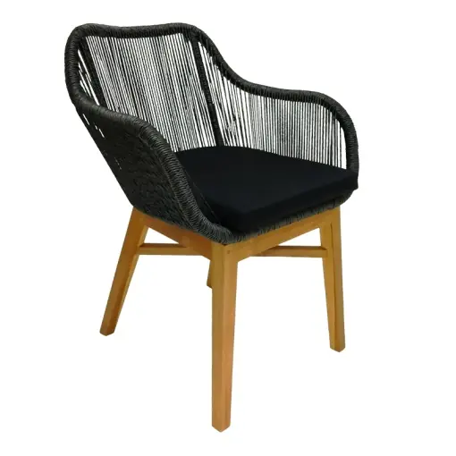 Lichidare de stoc Scaun cu Brate Model Kalie, Natur/Negru, 60x61x80 cm