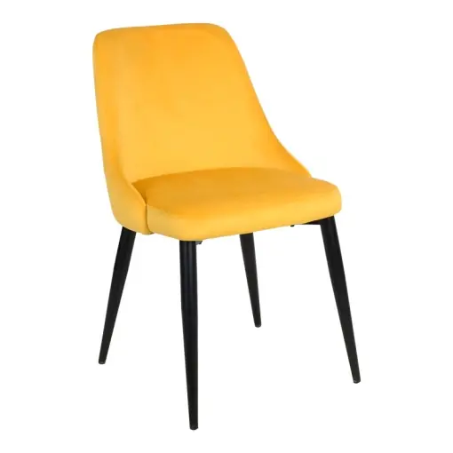 Scaun Model Zedna, Negru/Galben, 51x58x84 cm Reducere specială