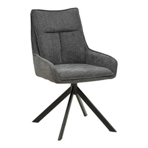 Scaun cu Brate Model Konelian, Gri inchis/Negru , 54x63x88 cm Reducere