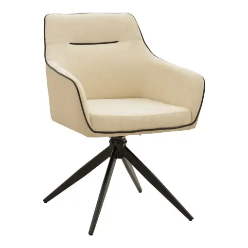 Preferatul clienților Scaun Rotativ Model Debra, Bej/Negru , 60x64x83 cm