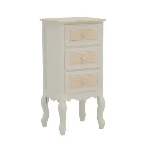 Retur gratuit Noptiera Model Joliene, Alb/Natur, 40x34.5x82 cm