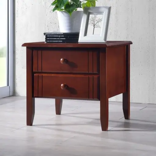 Livrare rapidă Noptiera Model Juliene, Nuc, 44x50x46 cm, lemn masiv