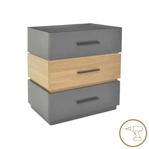 Retur gratuit Noptiera Model Sonlen, Stejar sonoma/Antracit, 60x40x66 cm