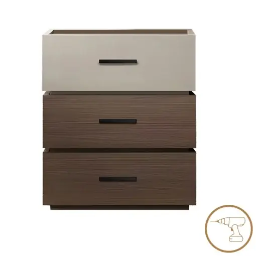 Noptiera Model Sonlen, Nuc/Bej, 60x40x66 cm Reducere specială