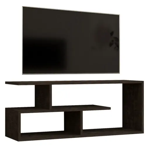Comodă TV Model Waldo, Negru/Gri inchis, 100x29.5x40 cm Preferatul clienților