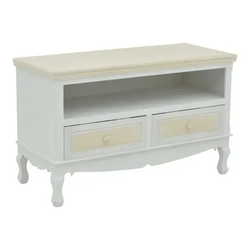 Disponibil imediat Comodă TV Model Joliene, Alb/Natur, 100x42x61 cm
