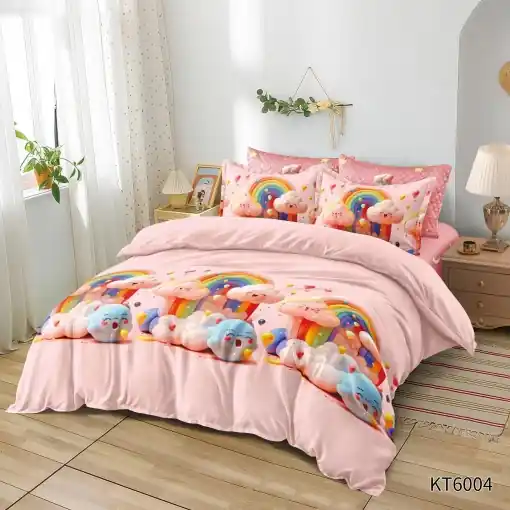 Lenjerie cu Elastic 180x200 cm, Cartoon V4 6 Piese (Finet) Ultima șansă
