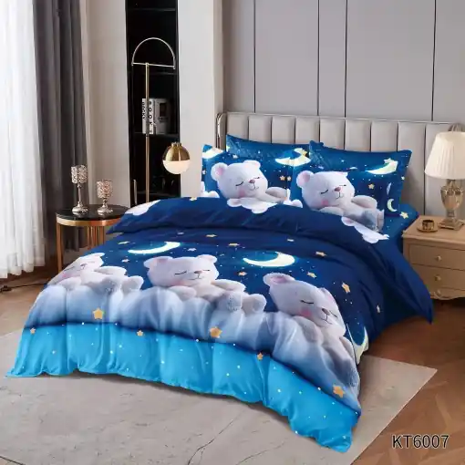 Lenjerie cu Elastic 180x200 cm, Cartoon V7 6 Piese (Finet) Ultima șansă