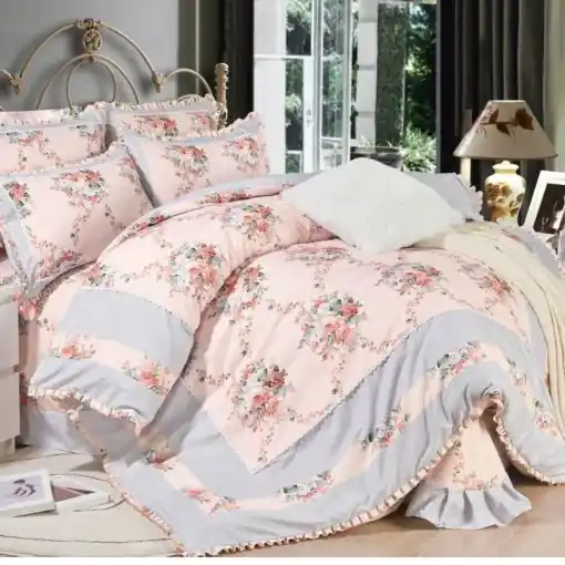 Lenjerie cu Broderie si Volanase Rumba, 4 Piese (Finet) Reducere extra