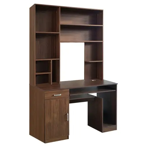Cumpără acum Birou cu biblioteca Model Novelty, Nuc, 120x55x182 cm