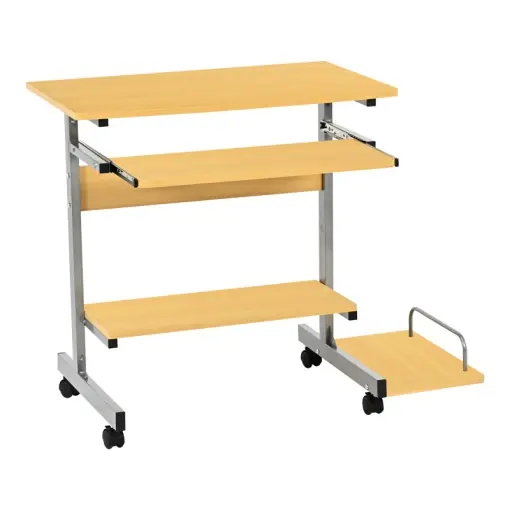 Bestseller Birou de computer Model Veronce, Natur/Argintiu, 89x47x71 cm