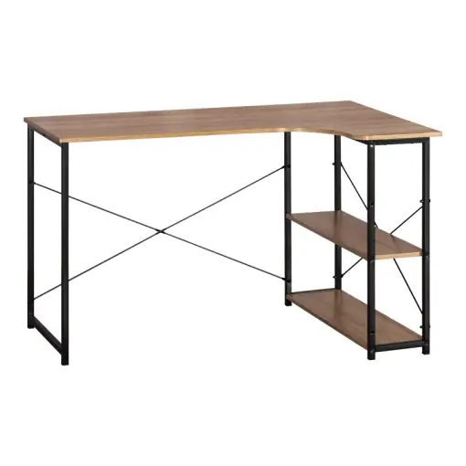 Birou pe colt Model Merlin, Stejar/Negru, 120x73x75 cm Comandă acum