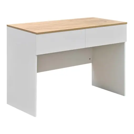 Birou cu sertare Model Beleton, Stejar/Alb, 100x50x75 cm Disponibil imediat