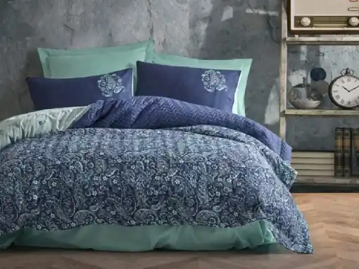 Set Lenjerie si Cuvertura Copii Cadee Mint (Bumbac 100%) Reducere de preț