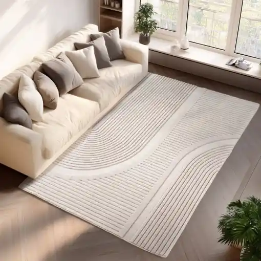 Covor Pompei V2 Crem, 120 x 170cm Chilipir