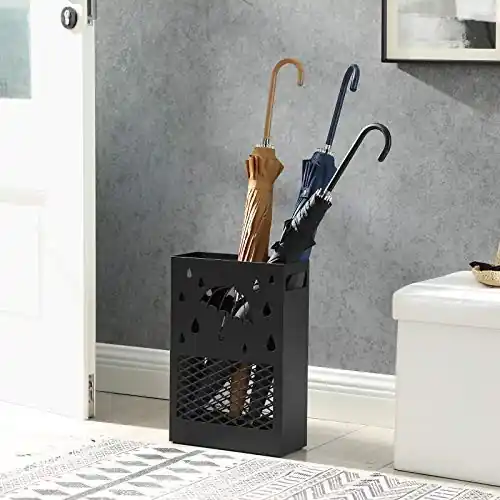 Retur ușor Suport pentru umbrele, Songmics, Negru, 28.5x12.2x41 cm