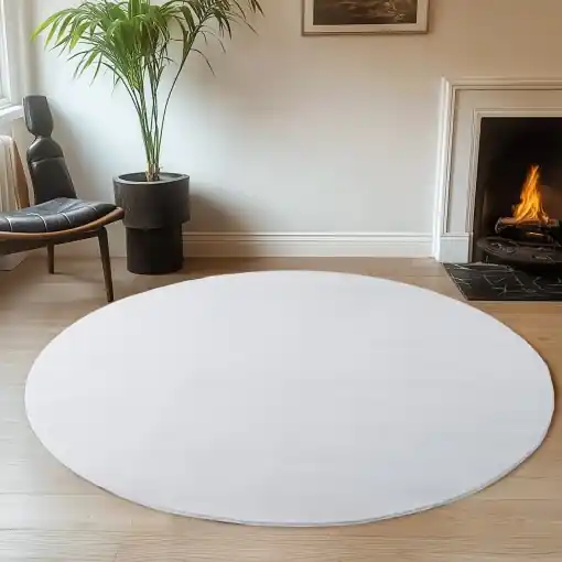 Mai ieftin Covor Joy Alb, Rotund, D200 cm