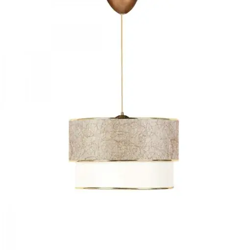 Reduceri Lustra cu o singura lumina PWL-1089, E27 alb-auriu, 30x70 cm