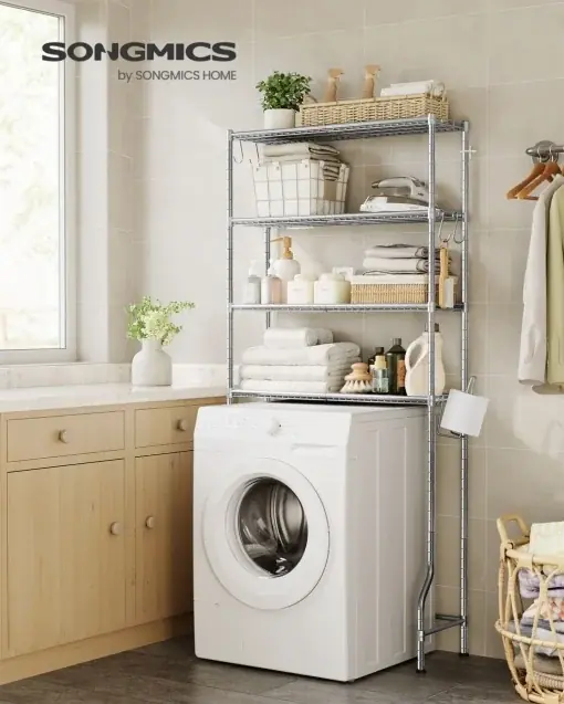 Noutate Raft baie WC Songmics Gri 83x30x179 cm