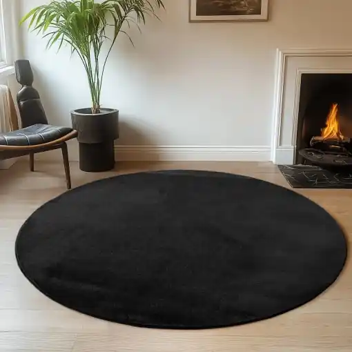 Ofertă de sezon Covor Joy Negru, Rotund, D80 cm