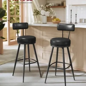 Cumpărături sigure Set 2 scaune de bar Vasagle Negru 56x56x101.5 cm