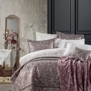Cumpără acum Set Lenjerie de Pat si Cuvertura Model Destina Powder