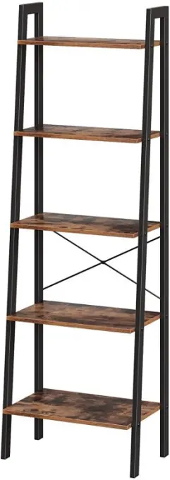 Raft de Colț Model Carl, Maro rustic/Negru, 56.2x32x172.1 cm Retur gratuit