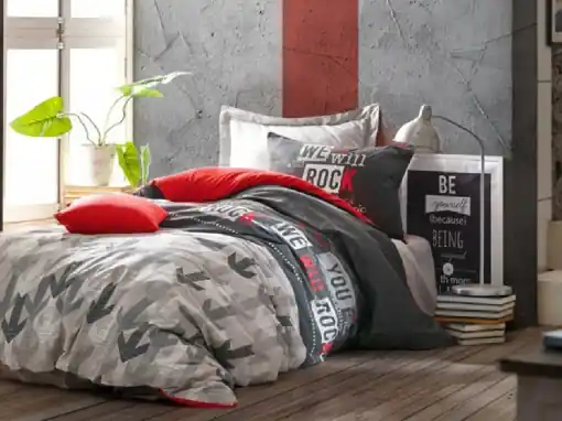 Cumpără acum Lenjerie Copii cu elastic, Rock Rosu (Bumbac 100%)