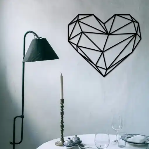 Tablou metalic Heart Negru 47x40 cm Comandă acum