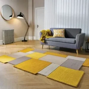 Covor Collage Galben Ochre/Natural 120X180 cm, Flair Rugs Livrare expres