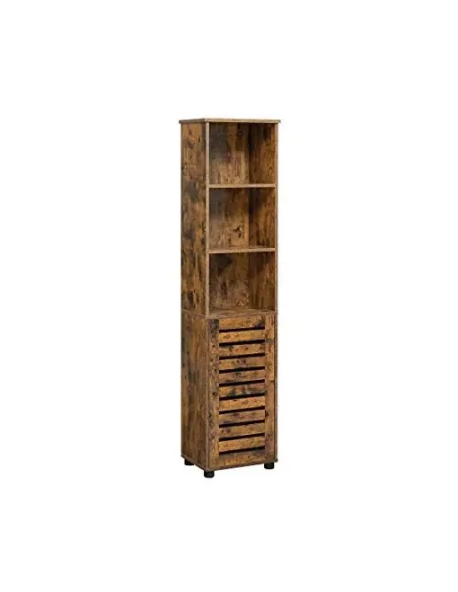 Dulap de depozitare pentru baie, Vasagle, Maro Rustic, 17 x 12 x 65 cm, BBK160X01 Ofertă specială