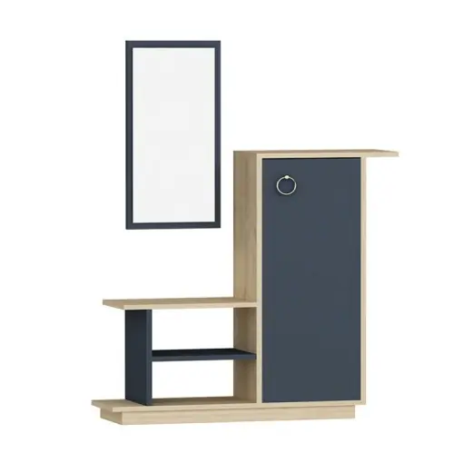 Preferatul clienților Mobilier pentru hol cu oglinda Model Ceel, Natur/Gri Inchis, 80x29.5x90 cm