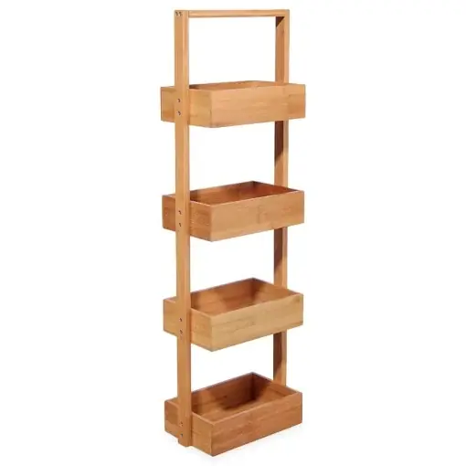 Bestseller Raft din lemn de bambus Model Omari, Natural, 28x16x88 cm