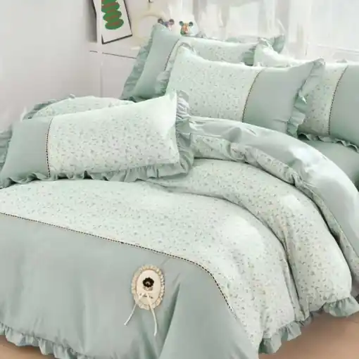 Lenjerie Finet cu Broderie si Volanase, 4 Piese Melor Aqua Vezi acum