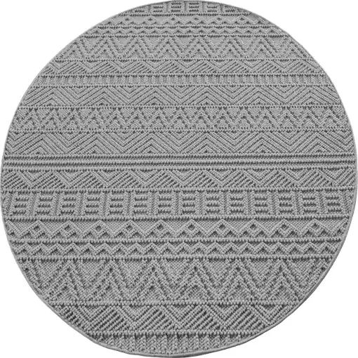 Calitate înaltă Covor Helix Argintiu V2, Rotund, D120 cm