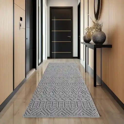 Vezi acum Covor traversa Helix Argintiu V2, 80 x 250 cm