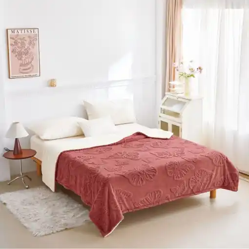 Patura Cocolino cu Blanita 200x230 cm - Velvet Butterflies V6 Promoție