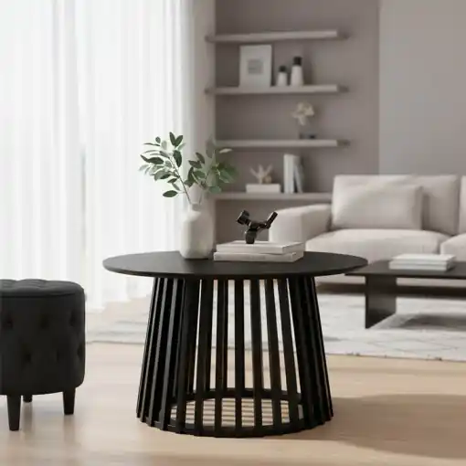 Măsuță de cafea Domonic, negru, 80x80x45 cm Reducere de preț