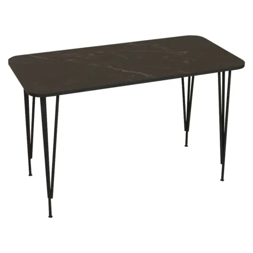 Masă Palkon, negru marmorat, 120x60x73 cm Reducere