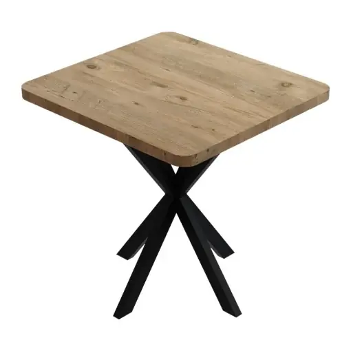 Expediere rapidă Masă Prestone, stejar/negru, 70x70x75 cm