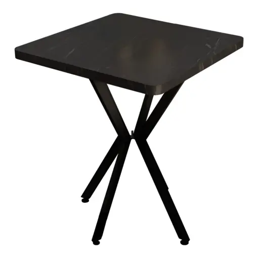 Nu rata Masă Prestone, negru marmorat/negru, 70x70x75 cm