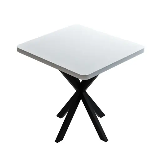 Masă Prestone, alb/negru, 70x70x75 cm Reduceri