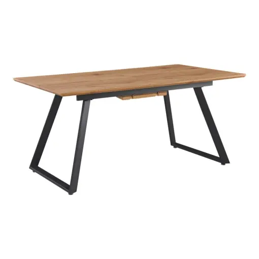 Ofertă specială Masă Kannu, natural/negru, 160-200x90x75 cm